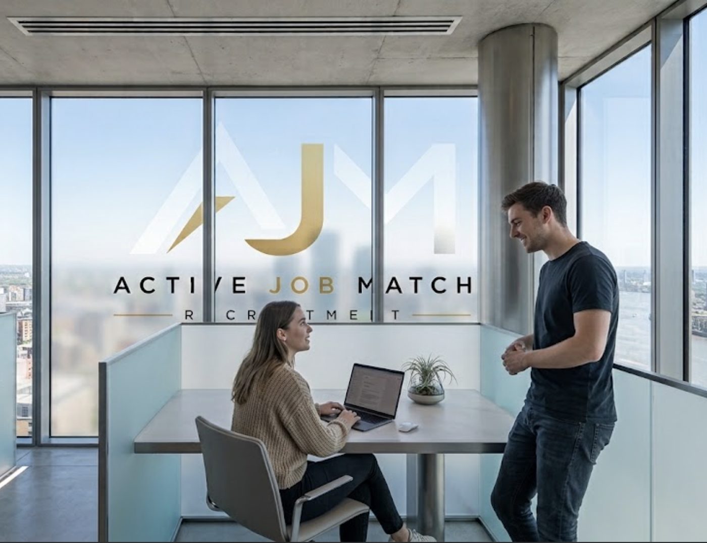 AJM Recruitment consultant meeting with a candidate